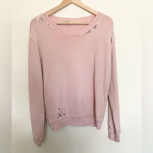 Stateside Anthropologie Lace Detail Sweatshirt